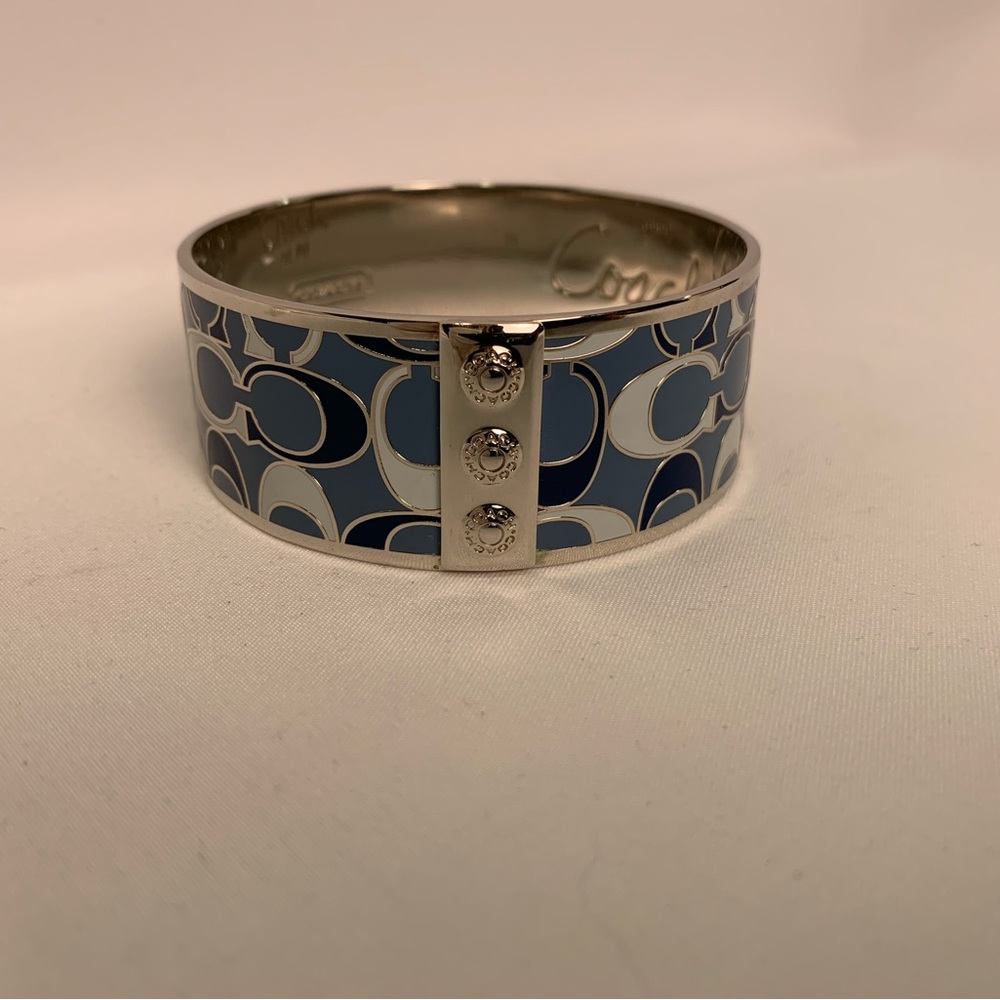 Coach Blue Silver Bangle Bracelet - Picture 2 of 10